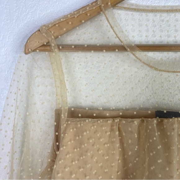 Banana Republic Beige Tiered Tulle Top Blouse - Picture 4 of 8